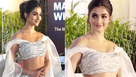 Pooja Hegde Looks Sexy As She Raises Glam Quotient In A Sequin Bralette