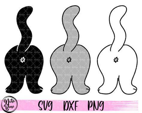 Cat Butt Svg Clipart Bundle Funny Cat Butts Silhouette Svg Etsy