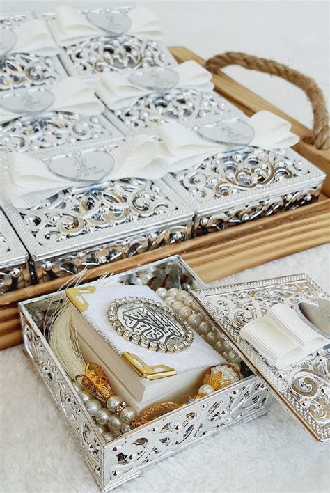 Luxury Personalized Mini Quran Tasbeeh Sets Nikkah Quran Tasbeeh Boxes