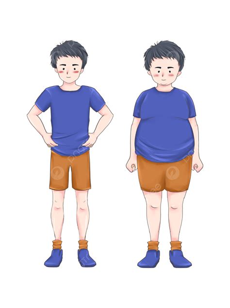 Weight Loss Fitness Weight Loss Concept Character Image Boy Healthy