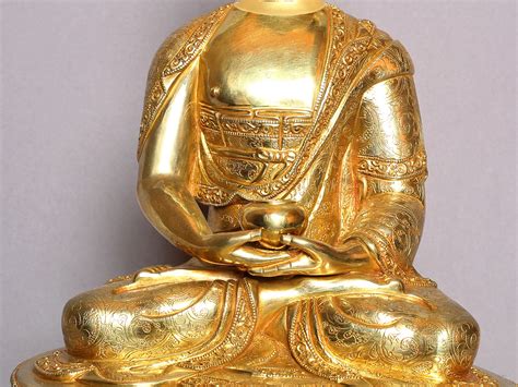 Amitabha Buddha Idol From Nepal Nepalese Gilded Copper Statue