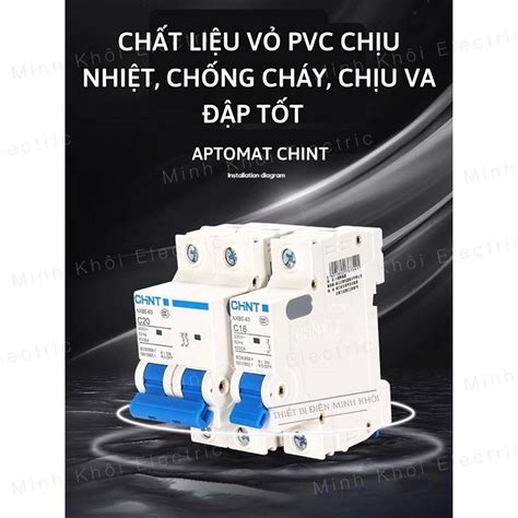 Aptomat CHINT MCB NXB 63 cầu dao chint 1P 2P 3P các loại aptomat tép