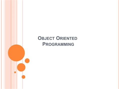 Object Oriented Programming Java Lectures Ppt