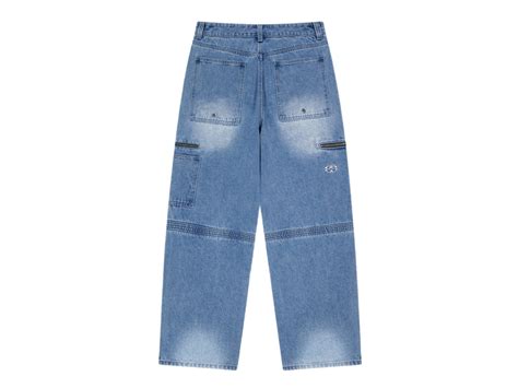 Sasom Mahagrid Fatigue Zip Denim Pant Blue