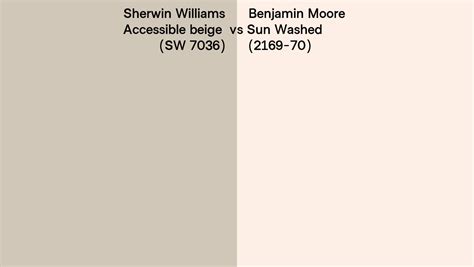 Sherwin Williams Accessible Beige Sw 7036 Vs Benjamin Moore Sun Washed 2169 70 Side By Side