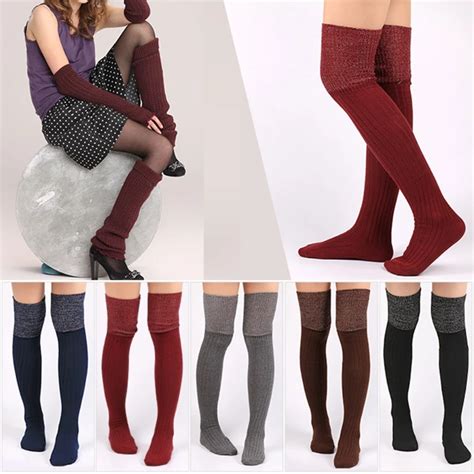 1pair Fashion Sexy Warm Long Cotton Stocking Over Knee Stocking Women