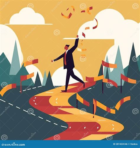 Path To Success Vector Illustration Generated By Ai Stock Illustration