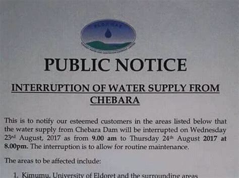 Eldoret Experiencing Two Days Water Supply Interruption