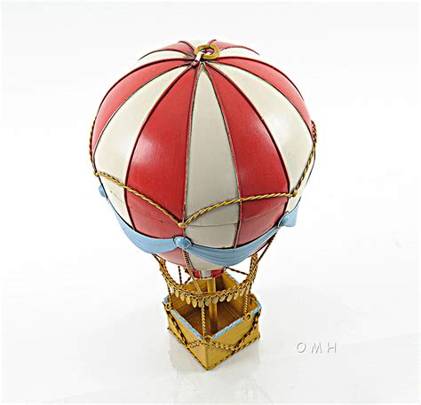 Red Hot Air Balloon 3d Toy Metal Model 145 Hanging Decor For Kids