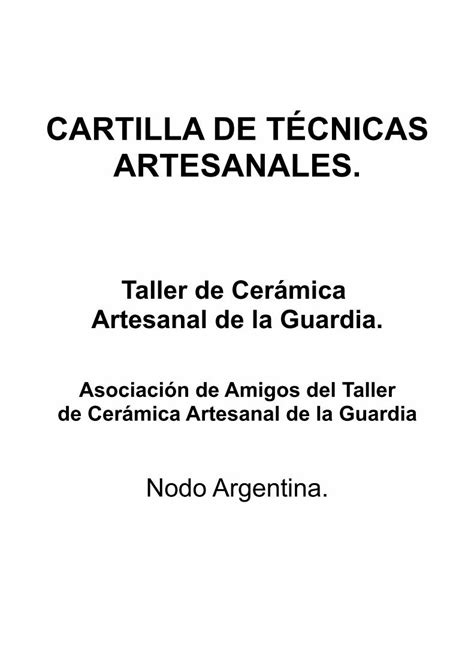 PDF CARTILLA DE TÉCNICAS ARTESANALES ritfa PDF fileproducción