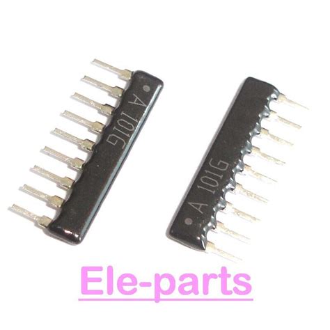 50 PCS A09 101G SIP 9 A09 101 A101G 100 Ohm 8 Commoned Resistor Network