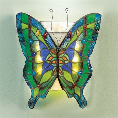 Led Lighted Glass Butterfly Wall Sconce Collections Etc