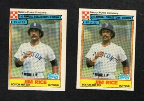 Card Lot Jim Rice Topps Ralston Purina Baseball Card Boston