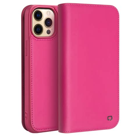 QIALINO Eleganckie Skórzane Etui do iPhone 13 Pro różowe RencaGSM pl