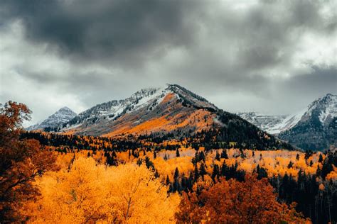 Wallpaper Alpine Autumn Mountain Nature Cloud Background