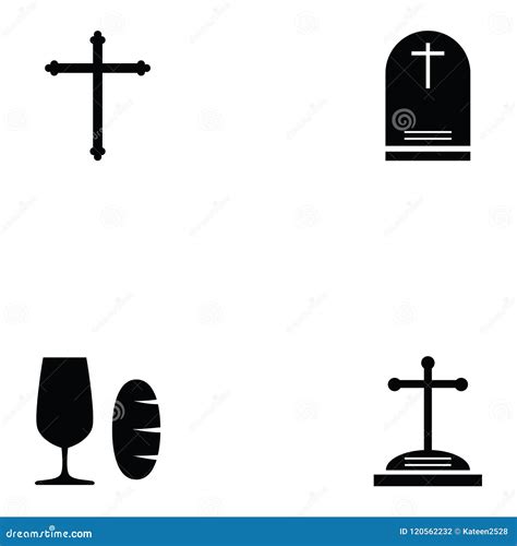 Catholic Icon Set Stock Vector Illustration Of Cross 120562232