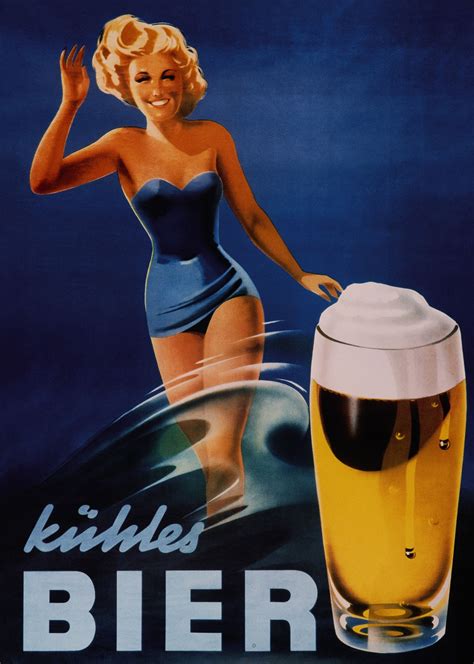 German beer ad Kühles Bier from the sixties Archives DBB Vintage