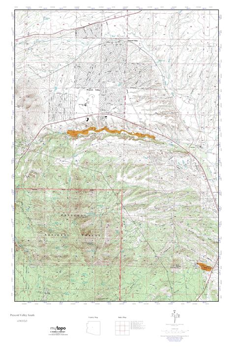 Mytopo Prescott Valley South Arizona Usgs Quad Topo Map