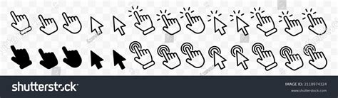 Vector Cursors Icons Click Set Stock Vector Royalty Free 2118974324