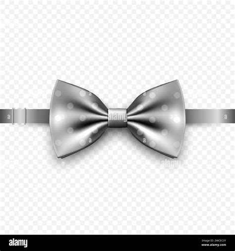 Vector 3d Realistic Gray Bow Tie Icon Closeup Isolated On White