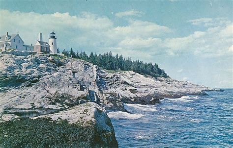 Famous Lighthouse At Pemaquid Point Maine At Tip Of Bristol Peninsula