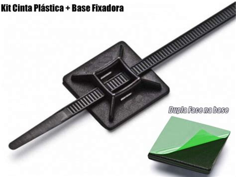 Abraçadeira Cinta Plástica 10cm 200pç Base Fixadora 50und