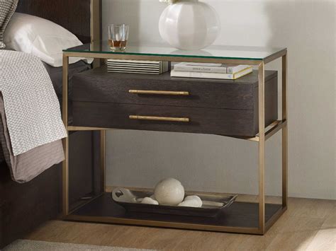 Glass And Brass Nightstand - lawyer-resources