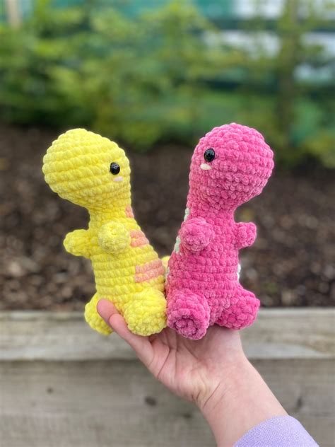 Crochet Dinosaur Plush Crochet T Rexdino Etsy