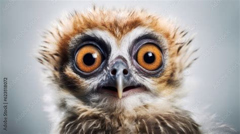 Surprised Shocked Funny Bird Close Up Meme Face Generative Ai Stock