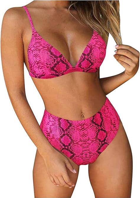 Damen Bikini Set Sexy Push Up High Cut Badeanzug High Waist Crossover