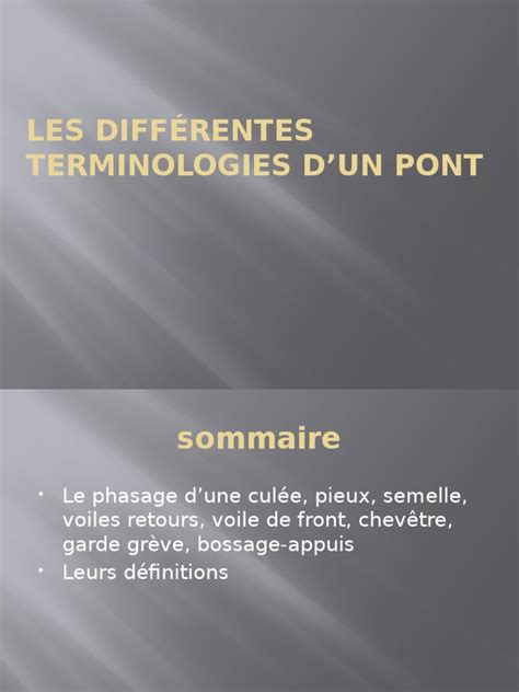 Pdf Les Diff Rentes Terminologies Dun Pont Dokumen Tips