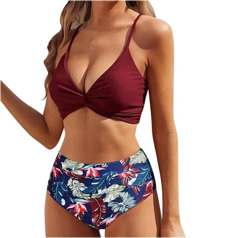 BeAi Trendy Swimsuits One Piece Bikini Sets For Women Pink Floral Swimwear For Women 1 Piece