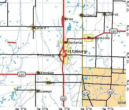 Pittsburg Kansas Map | Time Zones Map