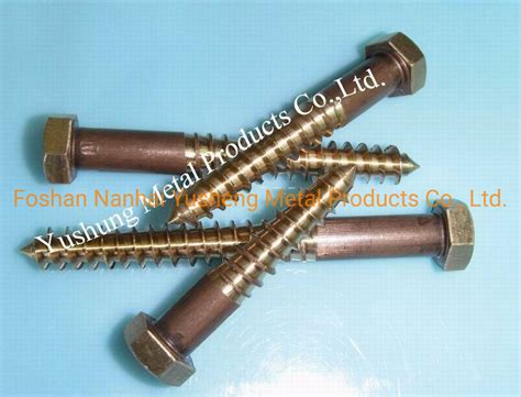 Marine Grade Silicon Bronze Hex Lag Bolt Full Body Cut Threads China