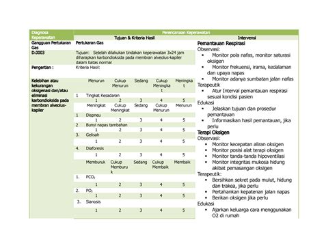 Sdki Slki Siki Gangguan Pertukaran Gas Diagnosa Intervensi Luaran