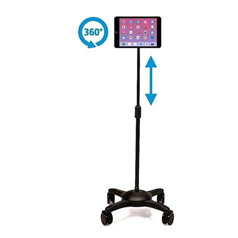 Aidata Ipadtablet Stand Mobile Rolling Adjustable Floor Holder