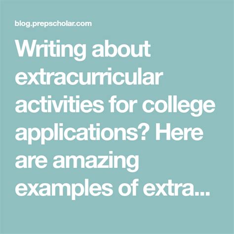 Writing About Extracurricular Activities For College Applications Here