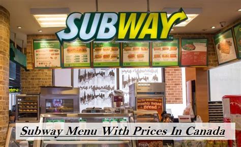 Subway Menu With Prices In Canada Subway Menu Prices