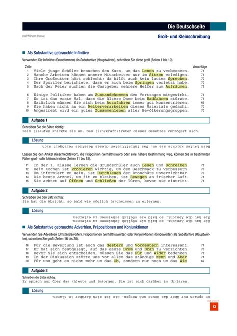 Groß und Kleinschreibung Arbeitsblatt Westermann