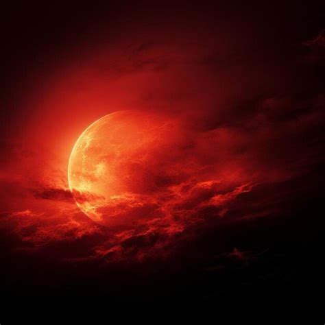 Premium Photo | Scarlet Eclipse Red Moon Magic Red Moon Wallpaper Image