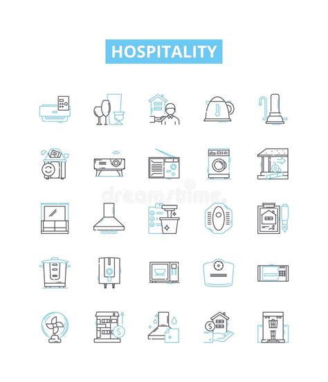 Hospitality Vector Line Icons Set Hospitality Accommodation Service