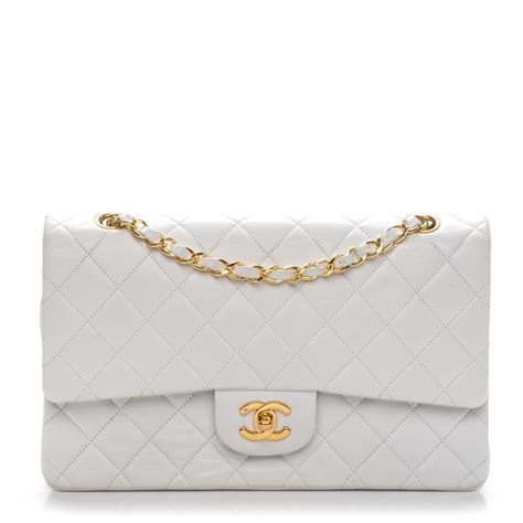 Chanel Lambskin Quilted Medium Double Flap White