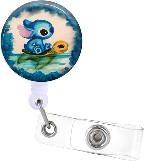 Amazon Cute Retractable Badge Holder Reel Stitch Badge Reel