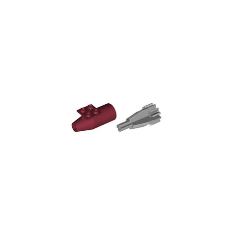 LEGO Dark Red Plane Jet Engine with Medium Stone Gray Center | Brick ...