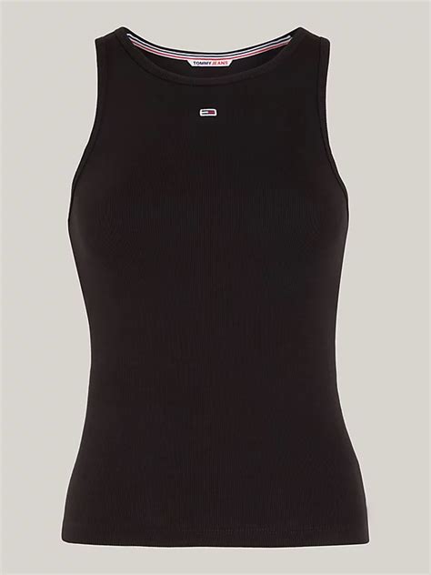 Essential Ribbed Tank Top Black Tommy Hilfiger