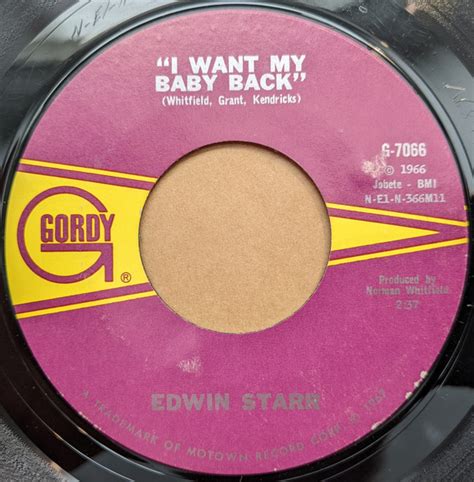 Edwin Starr I Want My Baby Back Vinyl Rpm R