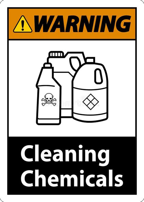 Warning Sign Cleaning Chemicals Sign On White Background Stock Vector Illustration Of Design