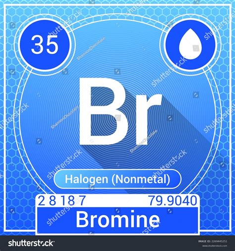 Bromine Br Element Halogen Periodic Table Stock Vector Royalty Free