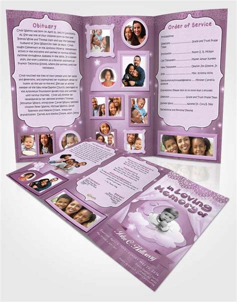 Obituary Template Trifold Brochure Morning Childrens Innocence - FuneralParlour