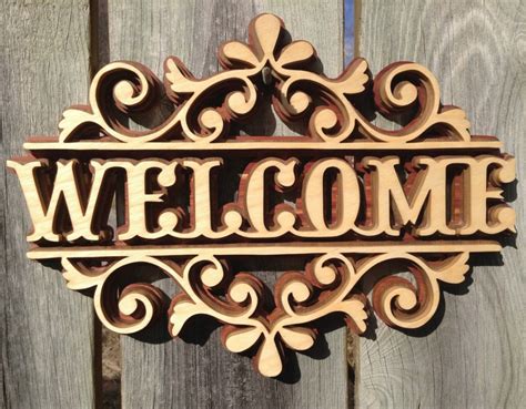 Laser Cut Layered Welcome Sign Free Vector - ARABIC CNC